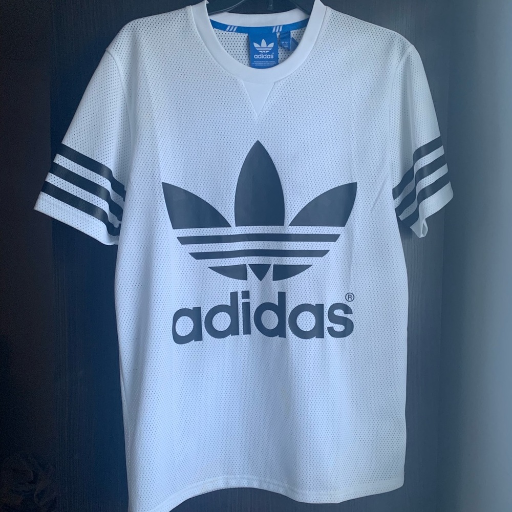White Adidas Jersey Top
